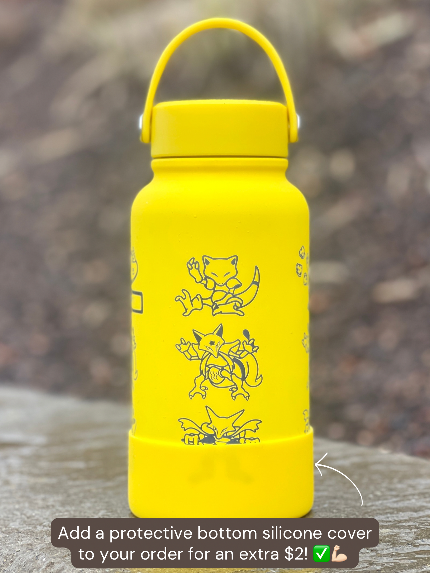 Abra Kadabra Alakazam Water Bottle Engraved Waterbottle with Mega Alakazam, Abra Evolution Trio Coffee Tumbler Travel Mug, Gamer Anniversary Gift