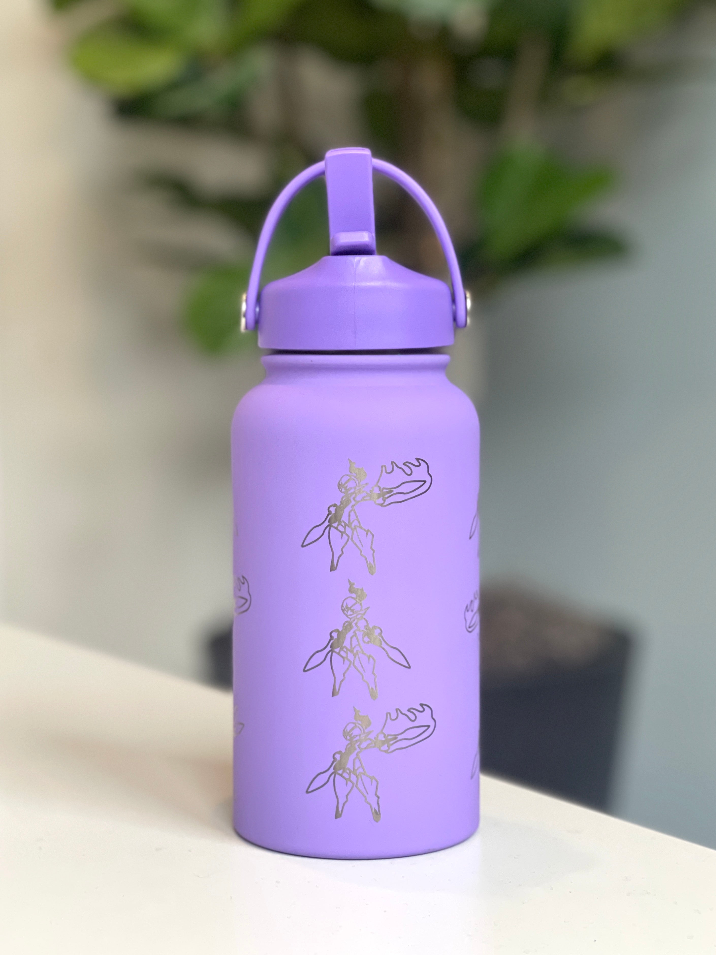 Ceruledge Water Bottle Engraved Waterbottle with Ceruledge Night Slash, Paldea Coffee Tumbler Thermos, Scarlet Violet Gamer Anniversary Gift