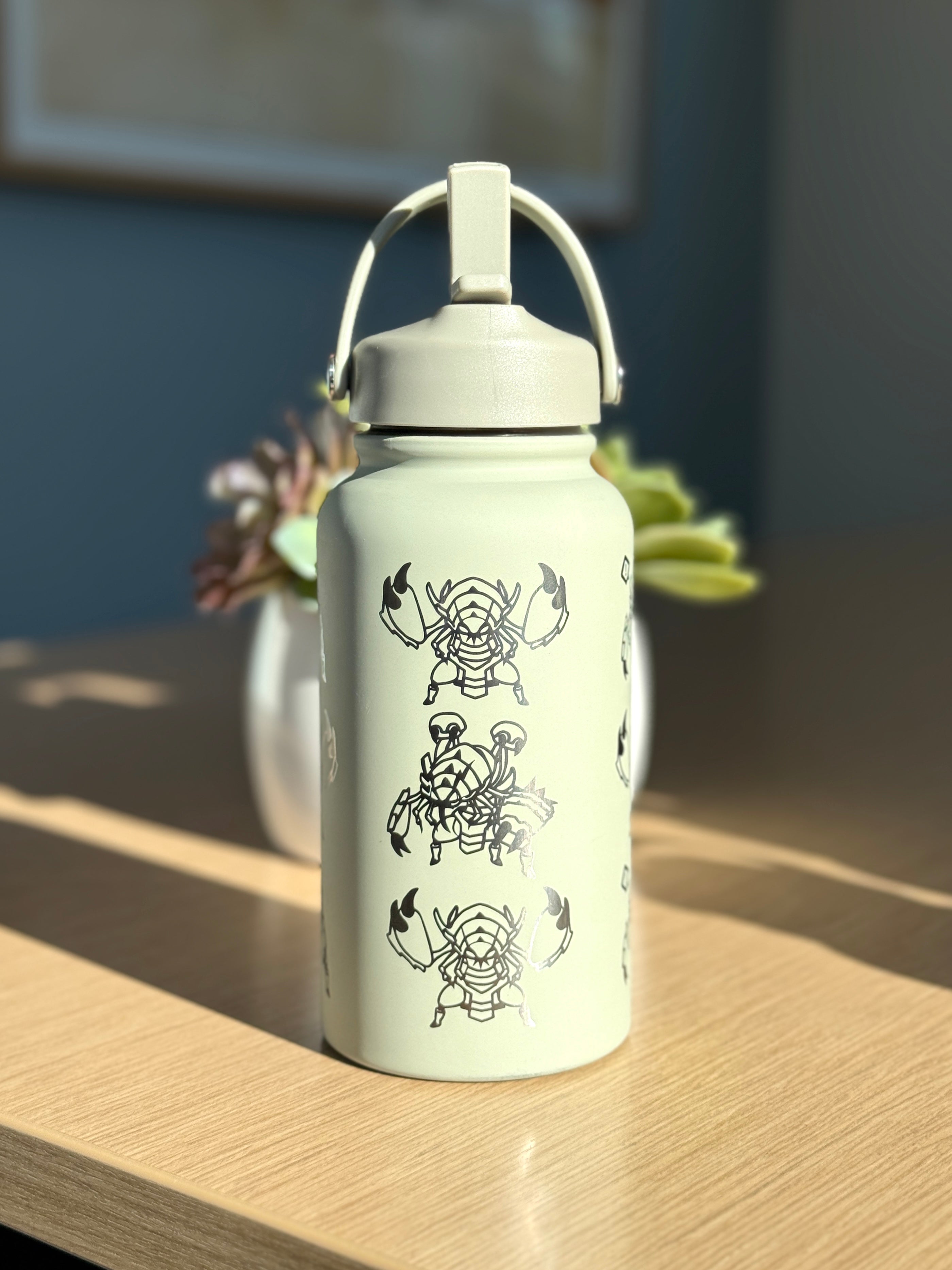 Golisopod Water Bottle Engraved Coffee Tumbler with Mega Golisopod & Wimpod Bug Waterbottle Thermos Anime Fan Birthday Gift