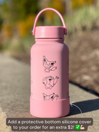 Skitty Water Bottle Engraved Waterbottle with Knitting & Sleeping Skitty, Cute Cat Coffee Tumbler Thermos Flask, Anime Anniversary Gift