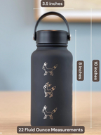 Umbreon Water Bottle Engraved Coffee Tumbler, Eevee Eeveelution Waterbottle Thermos, Anime Fan Travel Mug Birthday Anniversary Gift