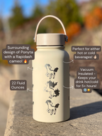 Ponyta Rapidash Water Bottle Engraved Waterbottle with Sleeping & Sunglasses Ponyta Coffee Tumbler Thermos Flask, Gamer Anniversary Gift