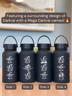 Dakrai Water Bottle Engraved Waterbottle with Mega Darkrai, Sinnoh Mythical Dark Coffee Tumbler Thermos, Gamer Anniversary Gift