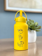 Mareep Flaffy Ampharos Water Bottle Engraved Waterbottle with Mega Ampharos, Mareep Evolution Trio Coffee Tumbler Thermos, Gamer Anniversary Gift