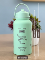 Lotad Water Bottle Engraved Coffee Tumbler, Lotad with Knife Waterbottle Thermos, Funny Meme Anime Fan Birthday Gift