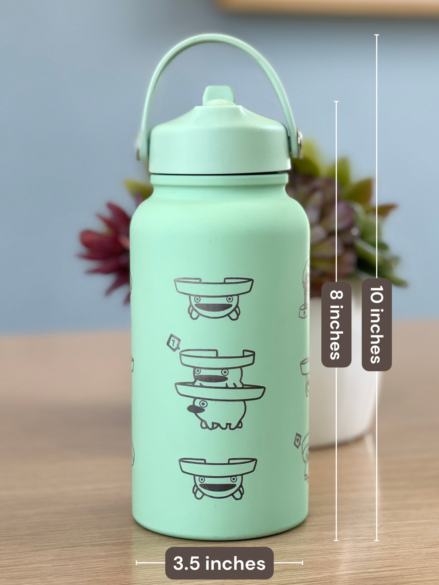 Lotad Water Bottle Engraved Coffee Tumbler, Lotad with Knife Waterbottle Thermos, Funny Meme Anime Fan Birthday Gift