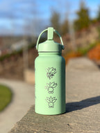 Oddish Water Bottle Engraved Coffee Tumbler, Oddish with Guitar Waterbottle, Funny Cute Anime Fan Birthday Gift