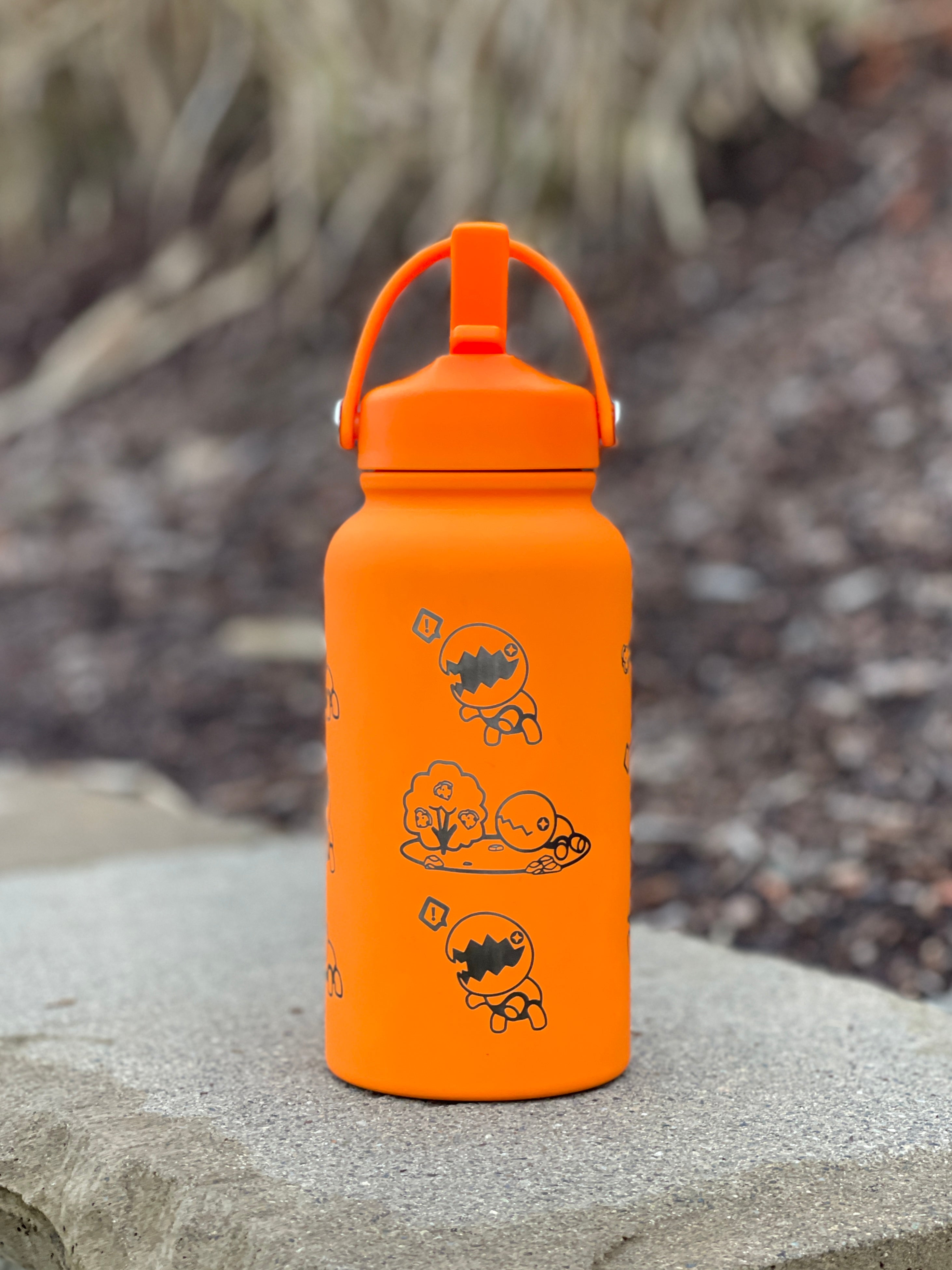Trapinch Water Bottle Engraved Waterbottle with Sleeping Trapinch & Turtwig Costume Coffee Tumbler Thermos Flask, Gamer Anniversary Gift