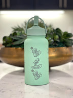 Snivy Water Bottle Engraved Waterbottle with Sleeping Snivy, Grass Unova Starter Coffee Tumbler Thermos, Gamer Anniversary Gift