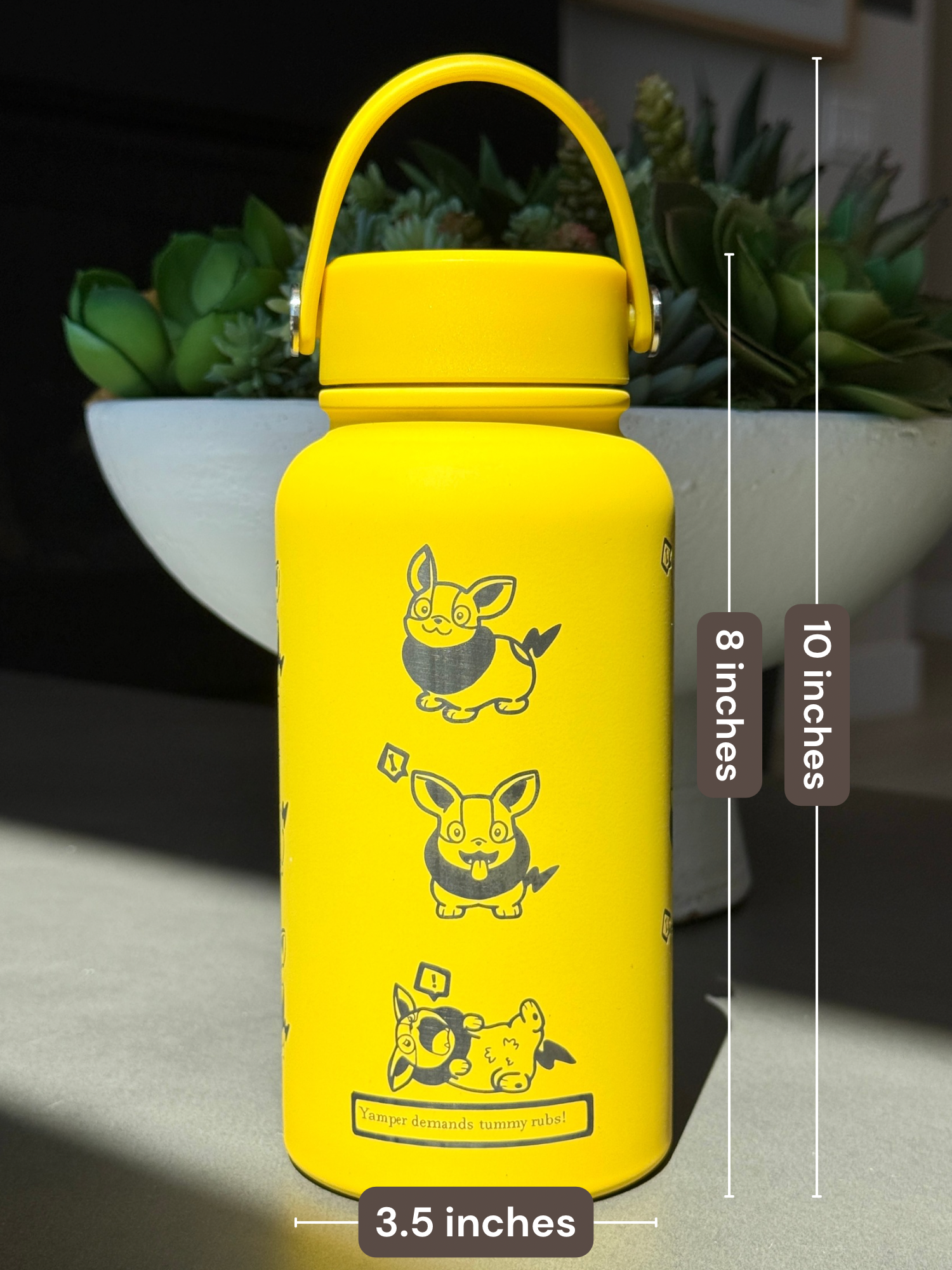 Yamper Water Bottle Engraved Waterbottle Coffee Tumbler, Dog Thermos Flask, Gamer Anniversary Gift