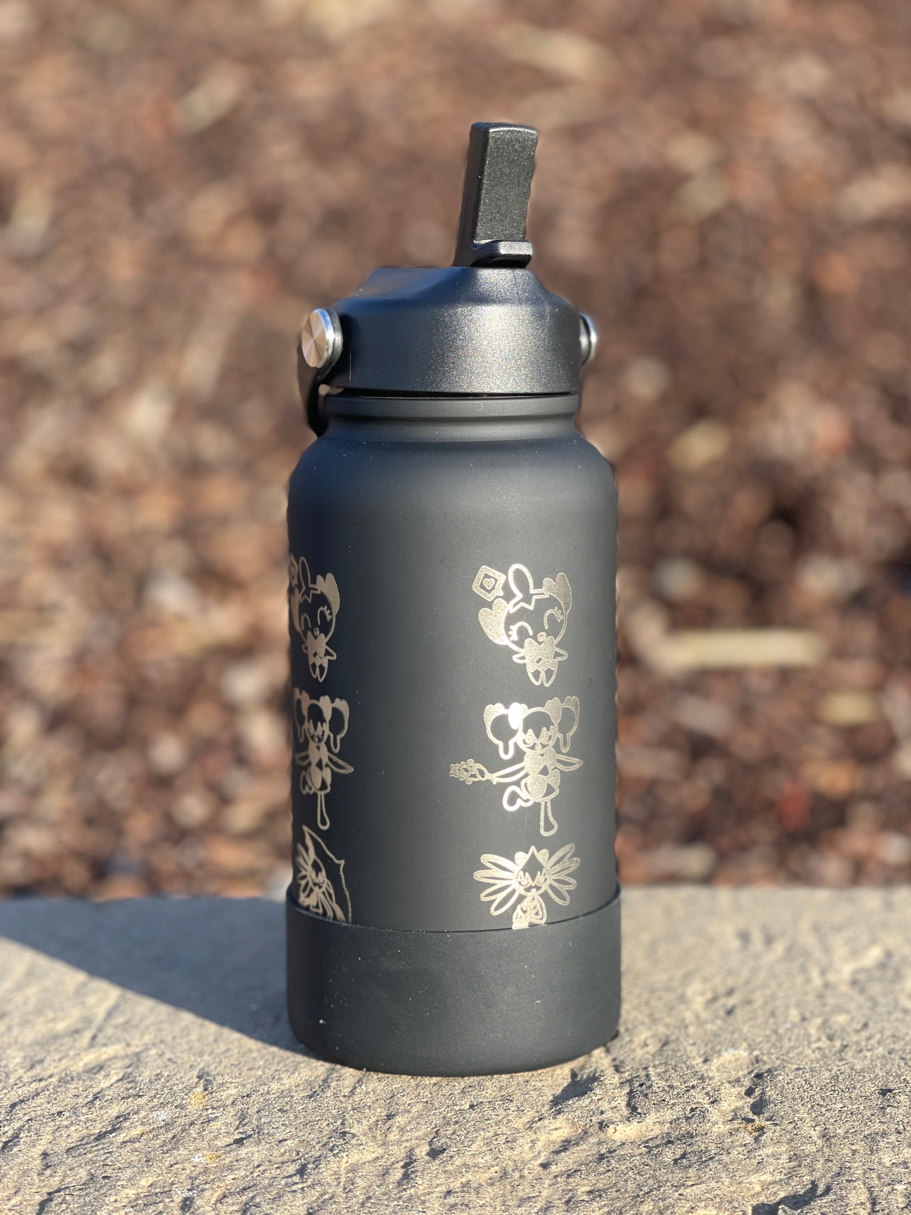 Gothita Gothitelle Gothorita Water Bottle Engraved Waterbottle Gothita Evolution Line Goth Coffee Tumbler Thermos Flask, Gamer Anniversary Gift