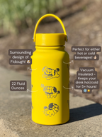 Fidough Water Bottle Engraved Waterbottle with Fidough King Outfit Cute Dog Coffee Tumbler Thermos Flask, Gamer Anniversary Gift