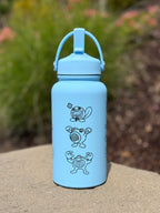 Poliwag Poliwhirl Poliwrath Waterbottle Engraved Water Bottle with Gangster Poliwag & Sleeping Poliwhirl Coffee Tumbler Thermos Flask, Gamer Birthday Gift