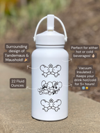 Tandemaus Maushold Water Bottle Engraved Coffee Tumbler Rock Star Maushold Family of Three Waterbottle, Mouse Family Thermos Anime Fan Birthday Gift