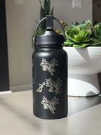Hydreigon Water Bottle Engraved Waterbottle with Iron Jugulis & Deino Coffee Tumbler Thermos Flask, Dragon Gamer Anniversary Gift