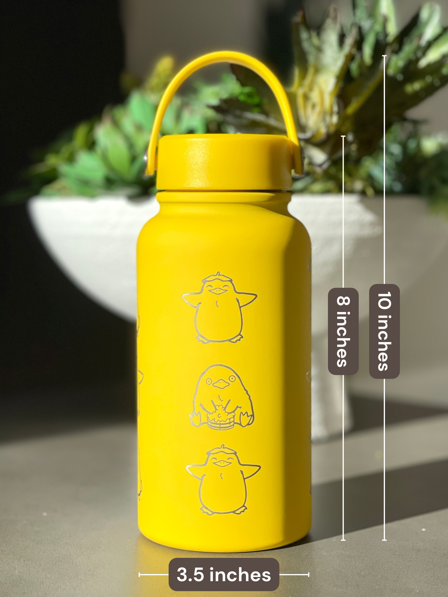 Otori-Sama Spirited Away  Duck Water Bottle Engraved Waterbottle with Otori Sama Knife Coffee Tumbler Thermos Flask, Anime Anniversary Gift