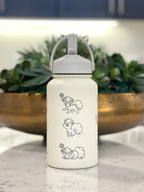 Alolan Vulpix Ninetails Water Bottle Engraved Coffee Tumbler Waterbottle, Snowy Egg & Sleeping Vulpix Thermos Anime Fan Anniversary Gift