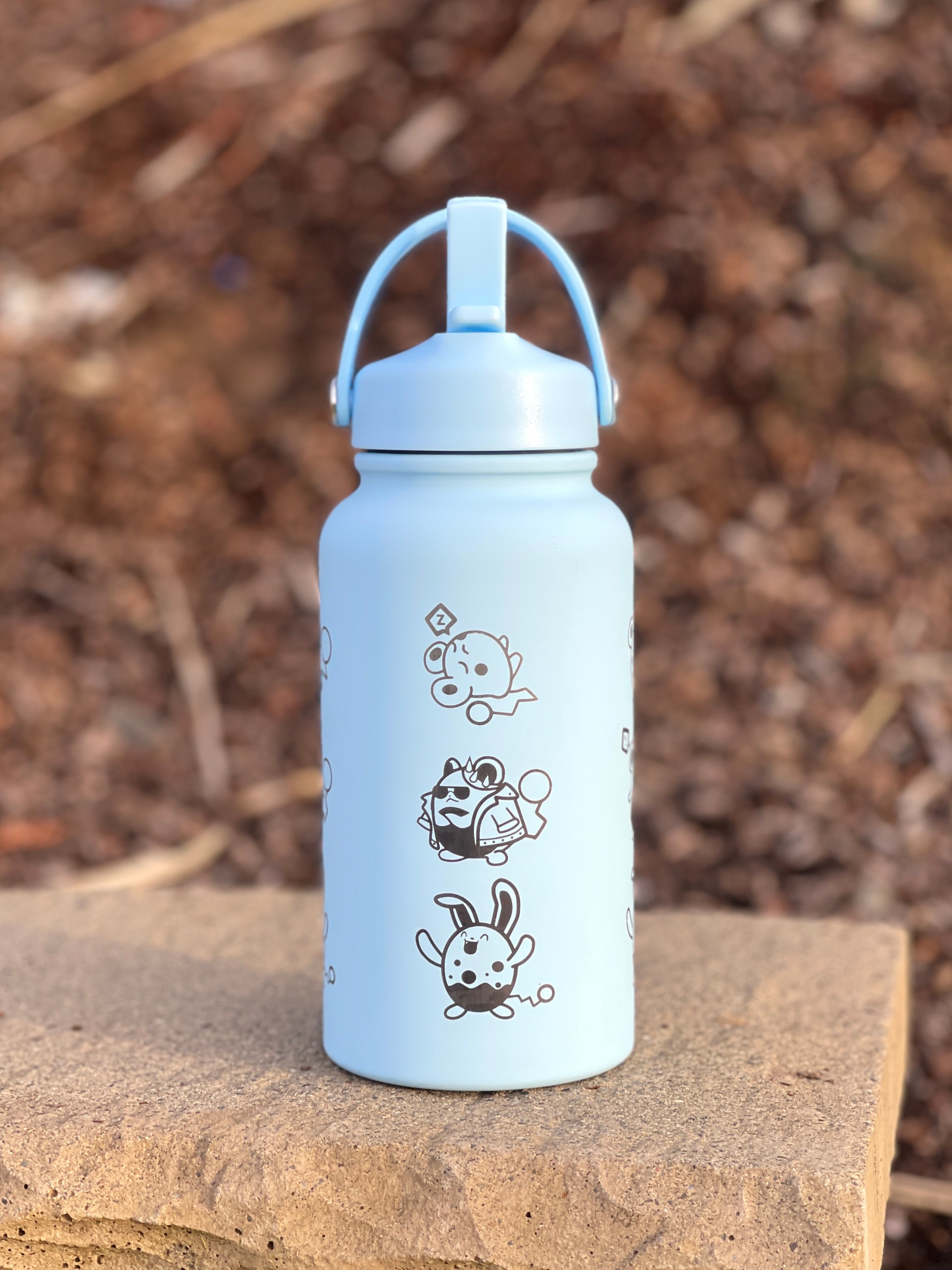 Azurill Marill Azumarill Water Bottle Engraved Waterbottle, Marill Evolution Line Coffee Tumbler Thermos Travel Mug, Gamer Anniversary Gift