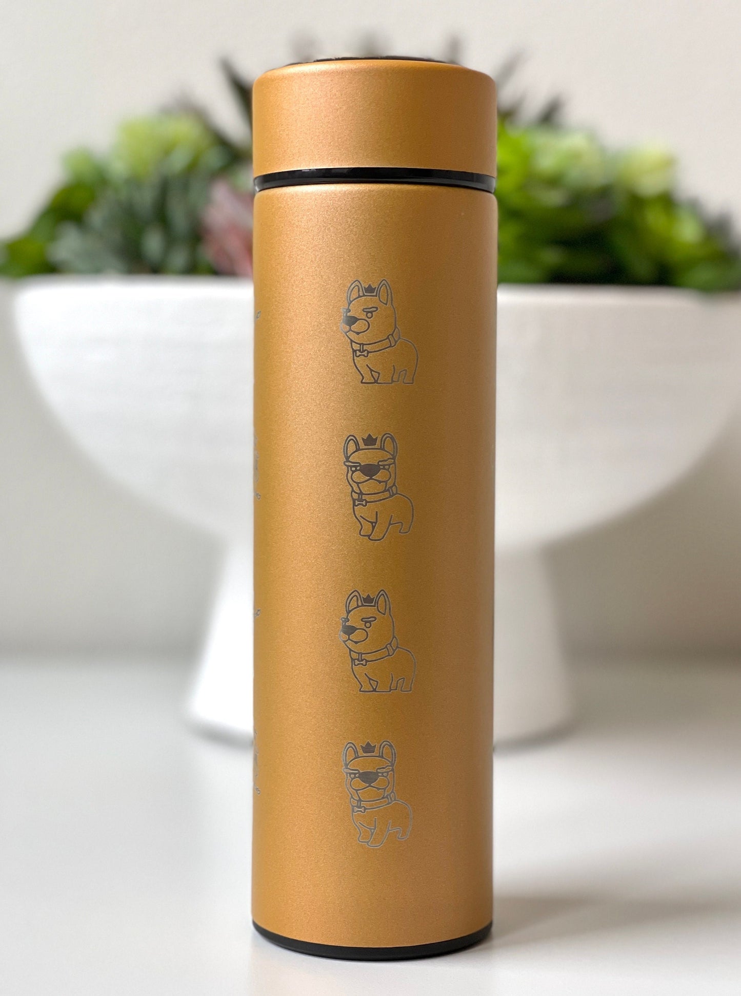 Overcooked Tumbler “Onion King and Kevin the Dog” with Tea Infuser, Overcook 2 Game Coffee Travel Mug, Cute Gamer Water Bottle Birthday Gift