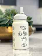 Snom Water Bottle Engraved Coffee Tumbler Straw Waterbottle, Snom with Substitute, Cute Ice Bug Thermos Anime Fan Birthday Gift