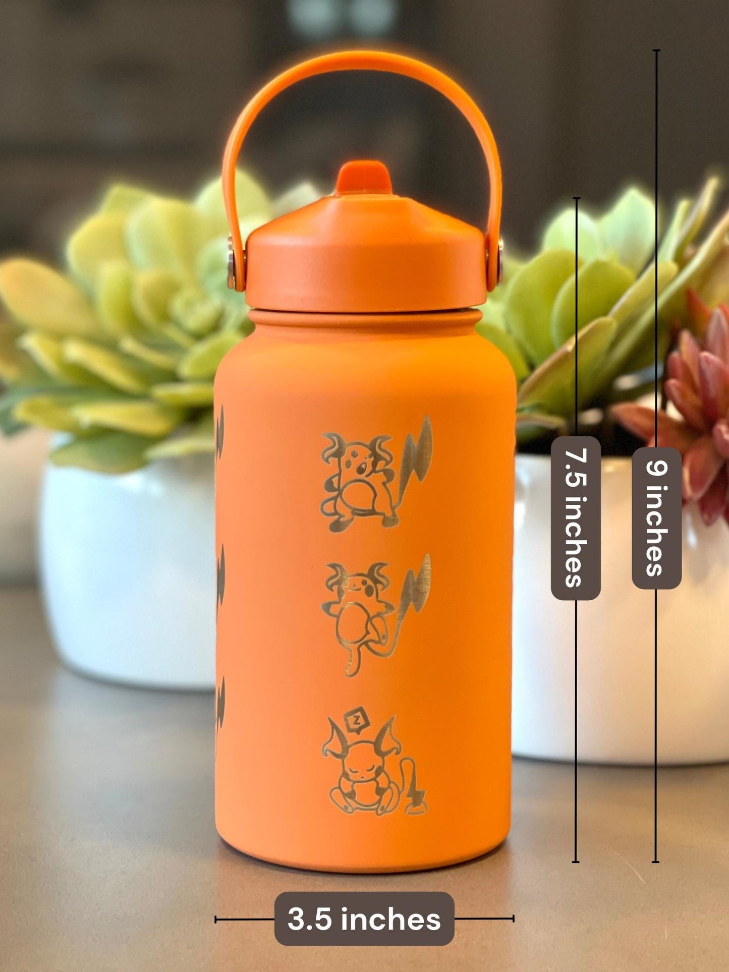 Raichu Water Bottle Tumbler with Alolan Raichu, Engraved Coffee Travel Mug Cup Straw Waterbottle, Cute Anime Fan Pikachu Birthday Gift