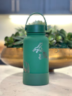 Rayquaza & Mega Rayquaza Water Bottle Engraved Coffee Tumbler, Hoenn Legendary Dragon Waterbottle Thermos, Anime Fan Birthday Gift