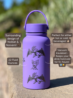 Noibat Noivern Water Bottle Engraved Waterbottle, Bat Noibat with Berry Coffee Tumbler Thermos Flask, Gamer Anniversary Gift