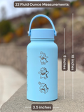 Totodile Water Bottle Engraved Coffee Tumbler with Mystery Dungeon Scarf, Johto Legends ZA Starter Waterbottle Travel Mug, Anime Fan Gift