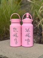 Hatenna Hattrem Hatterene Water Bottle Engraved Waterbottle with Mega Charizard Y, Kanto Starter Coffee Tumbler Thermos Flask, Gamer Anniversary Gift