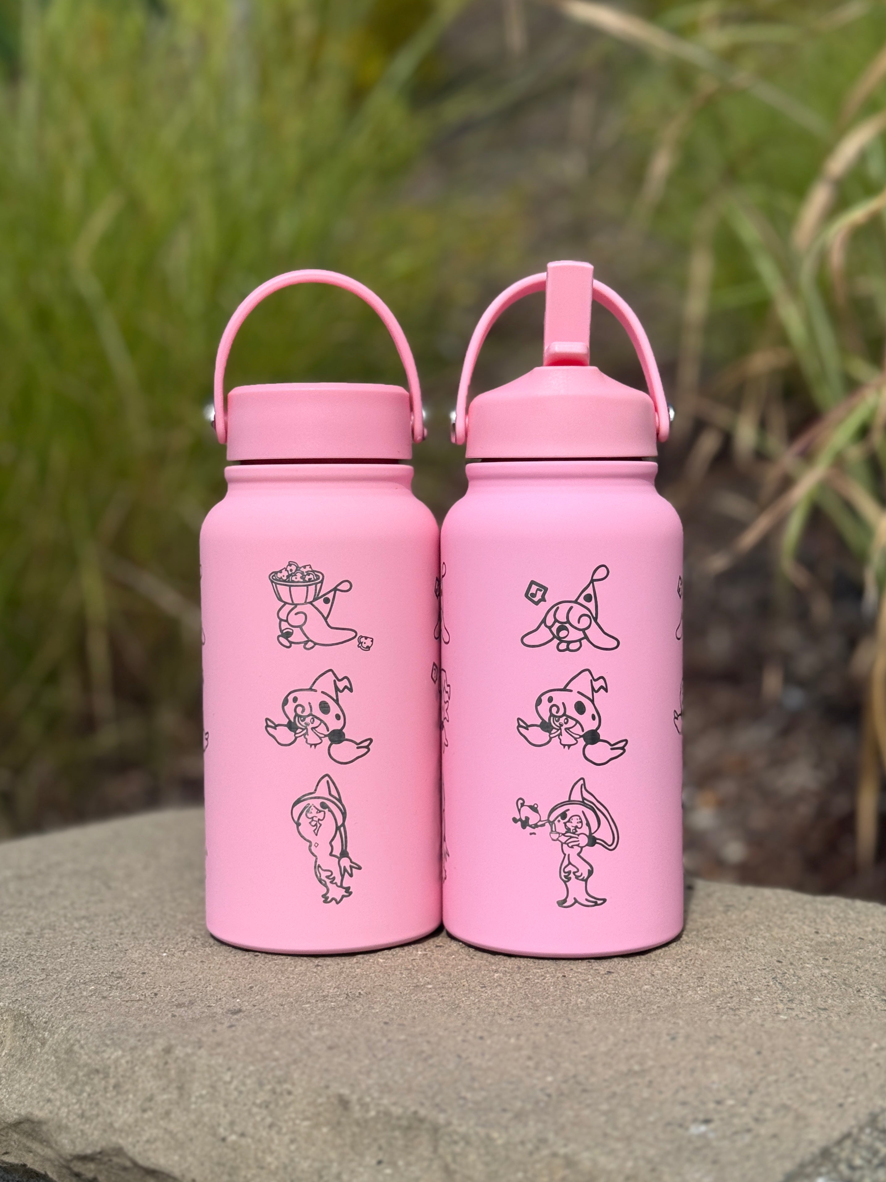 Hatenna Hattrem Hatterene Water Bottle Engraved Waterbottle with Mega Charizard Y, Kanto Starter Coffee Tumbler Thermos Flask, Gamer Anniversary Gift