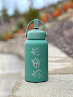 Trubbish Water Bottle Engraved Coffee Tumbler with Trubbish in Trash Can & Eating Berries Waterbottle, Funny Anime Fan Birthday Gift