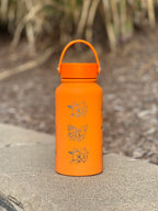 Arcanine Straw Water Bottle with Hisuian Arcanine Engraved Coffee Tumbler Gamer Waterbottle, Growlithe Fan Birthday Tea Flask Gift