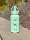 Lotad Water Bottle Engraved Coffee Tumbler, Lotad with Knife Waterbottle Thermos, Funny Meme Anime Fan Birthday Gift