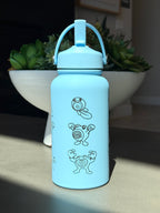 Poliwag Poliwhirl Poliwrath Waterbottle Engraved Water Bottle with Gangster Poliwag & Sleeping Poliwhirl Coffee Tumbler Thermos Flask, Gamer Birthday Gift