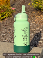 Chespin Water Bottle Engraved Coffee Tumbler with Sleeping Chespin Waterbottle, Kalos Grass Starter Thermos Anime Fan Birthday Gift