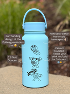Poliwag Poliwhirl Poliwrath Waterbottle Engraved Water Bottle with Gangster Poliwag & Sleeping Poliwhirl Coffee Tumbler Thermos Flask, Gamer Birthday Gift