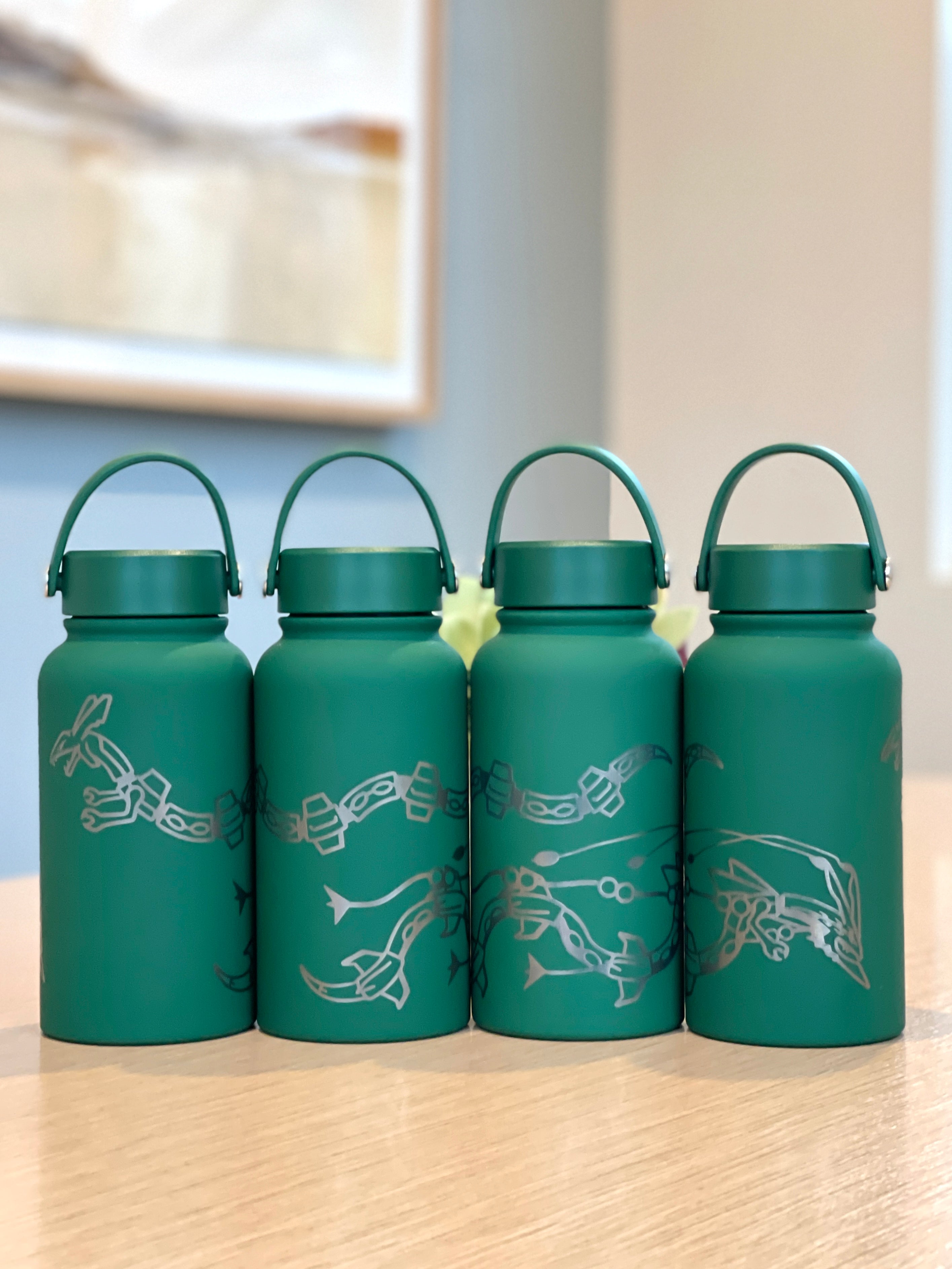 Rayquaza & Mega Rayquaza Water Bottle Engraved Coffee Tumbler, Hoenn Legendary Dragon Waterbottle Thermos, Anime Fan Birthday Gift