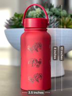 Groudon Water Bottle Engraved Waterbottle with Primal Groudon & Precipice Blades, Legendary Coffee Tumbler Thermos Flask, Gamer Anniversary Gift