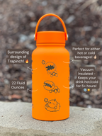 Trapinch Water Bottle Engraved Waterbottle with Sleeping Trapinch & Turtwig Costume Coffee Tumbler Thermos Flask, Gamer Anniversary Gift