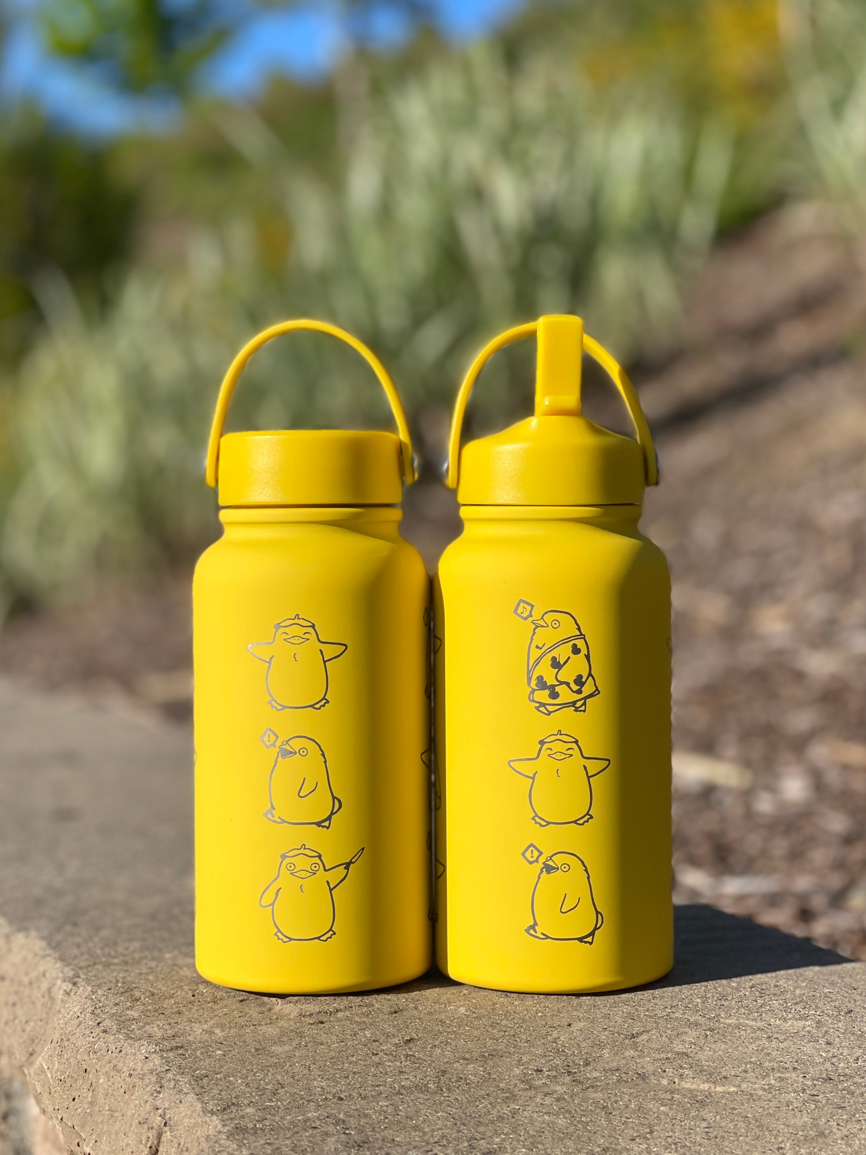 Otori-Sama Spirited Away  Duck Water Bottle Engraved Waterbottle with Otori Sama Knife Coffee Tumbler Thermos Flask, Anime Anniversary Gift