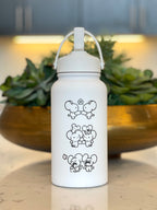 Tandemaus Maushold Water Bottle Engraved Coffee Tumbler Rock Star Maushold Family of Three Waterbottle, Mouse Family Thermos Anime Fan Birthday Gift