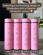 Slowpoke Coffee Tumbler Tea Infuser with Galarian Slowpoke and Detective Hat Water Bottle Travel Mug, Anime Fan Gift