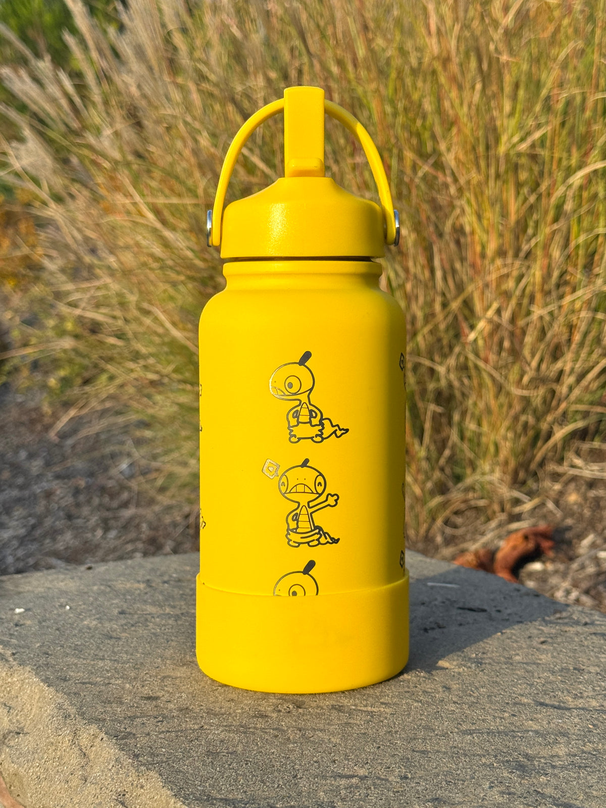 Scraggy Scrafty Water Bottle Engraved Waterbottle with Sleeping Scraggy Coffee Tumbler Thermos Flask, Dark Fighting Gamer Anniversary Gift