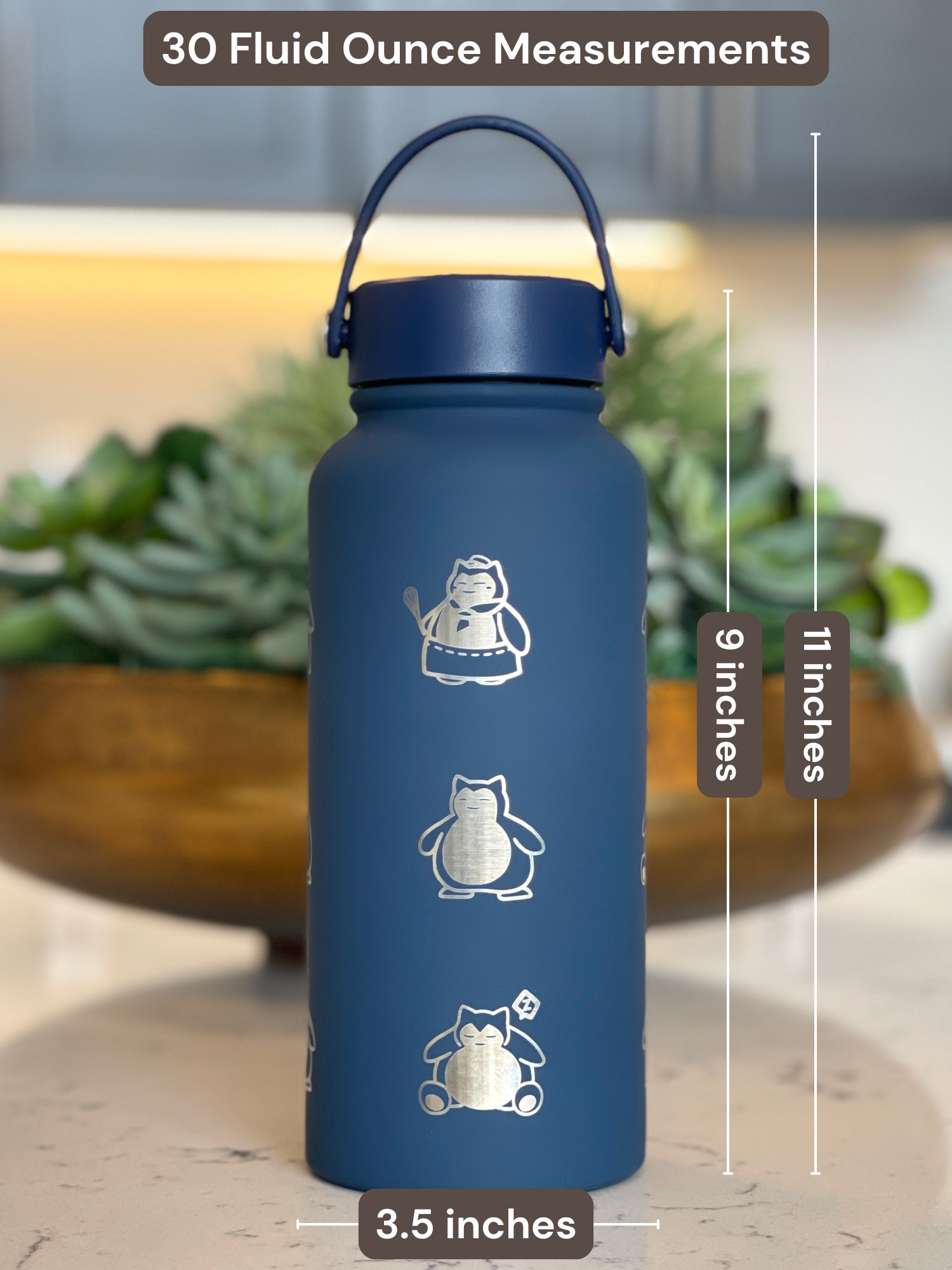 Snorlax Water Bottle Engraved Coffee Tumbler with Unite Cook Style, Waterbottle Sleeping Snorlax Travel Mug Funny Anime Fan Birthday Gift