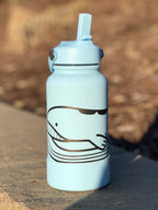 Wailord & Wailmer Water Bottle Engraved Waterbottle, Huge Wailord Whale Coffee Tumbler Thermos Flask, Gamer Anniversary Gift