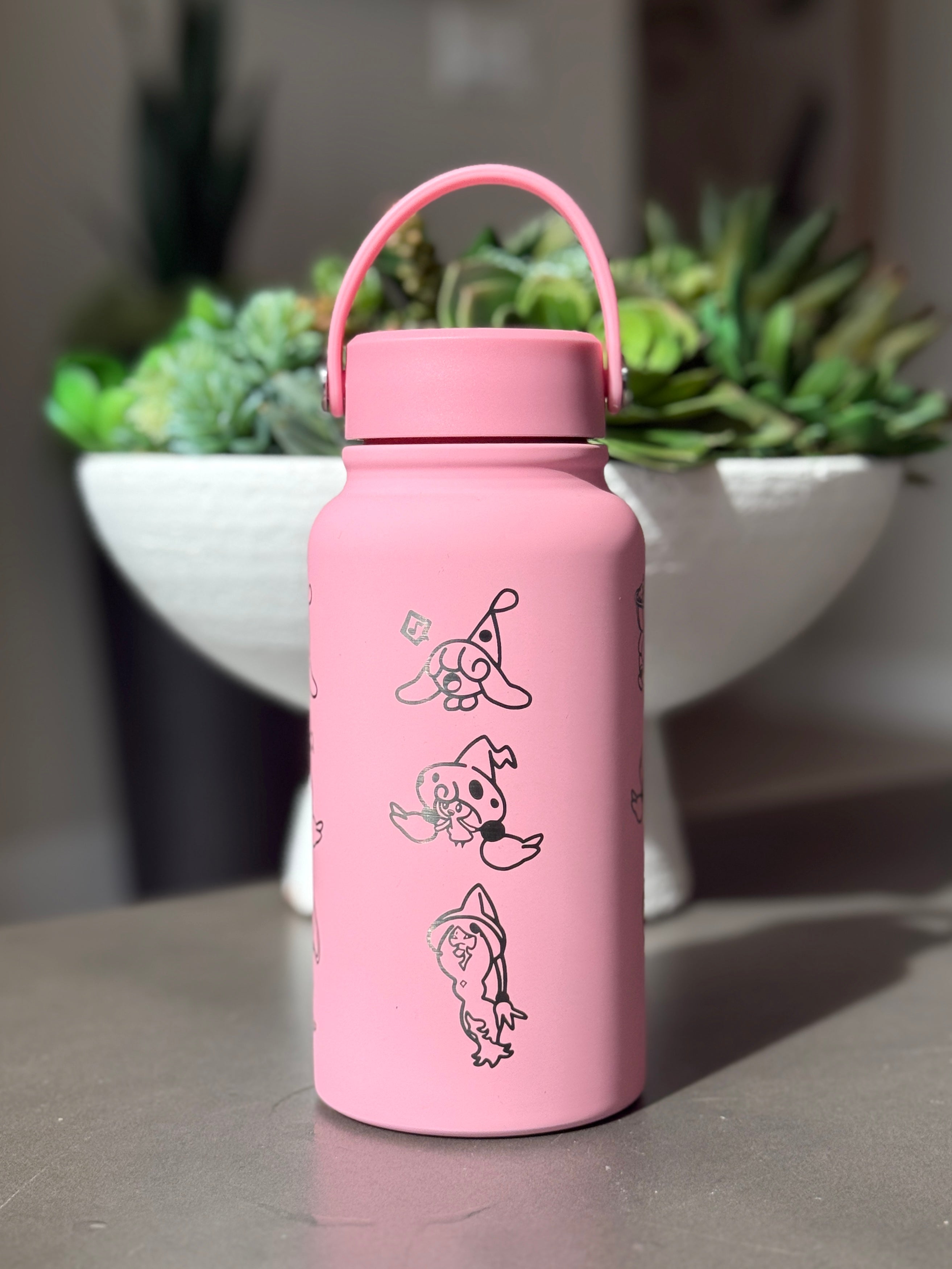 Hatenna Hattrem Hatterene Water Bottle Engraved Waterbottle with Mega Charizard Y, Kanto Starter Coffee Tumbler Thermos Flask, Gamer Anniversary Gift