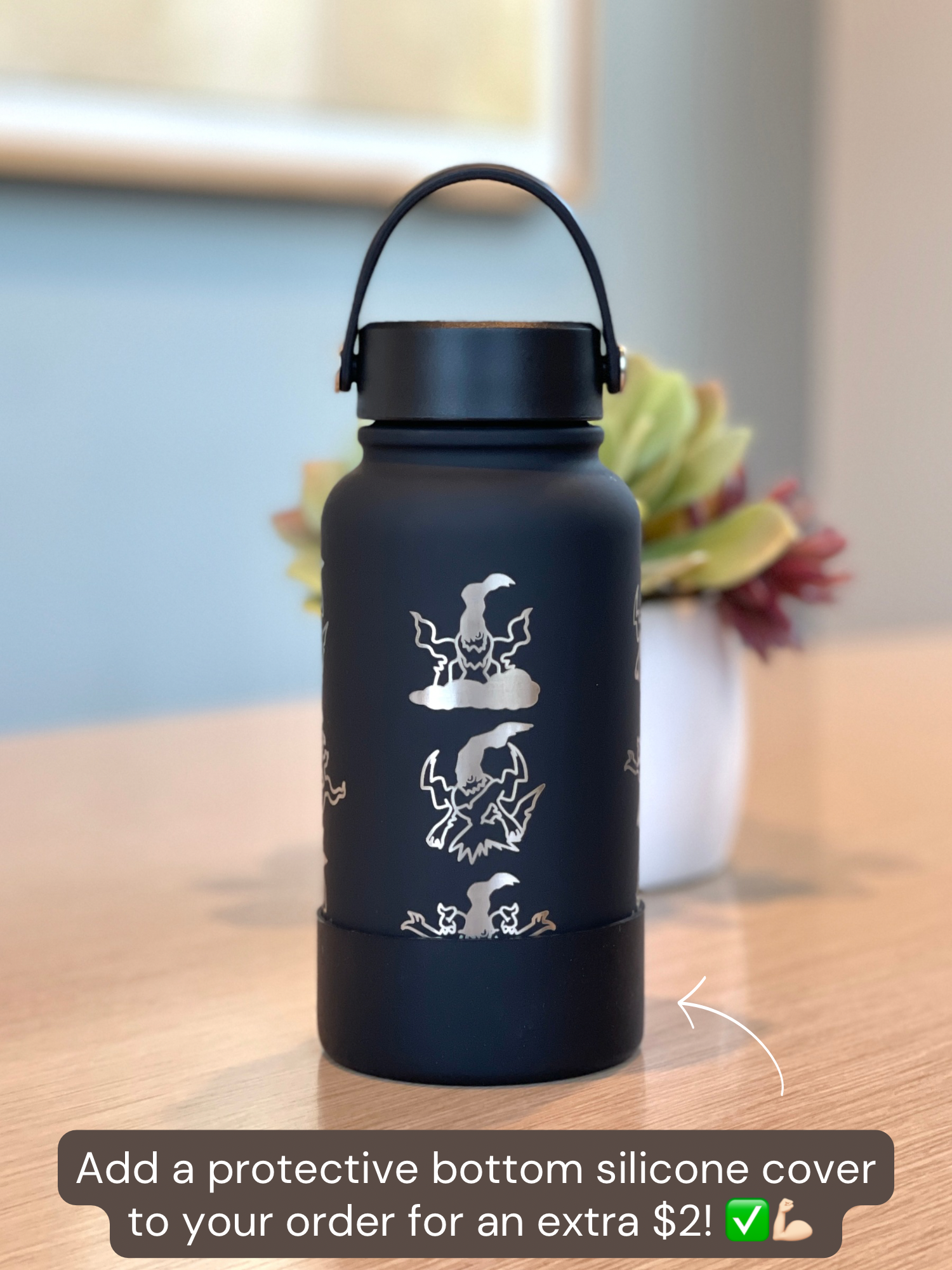 Dakrai Water Bottle Engraved Waterbottle with Mega Darkrai, Sinnoh Mythical Dark Coffee Tumbler Thermos, Gamer Anniversary Gift