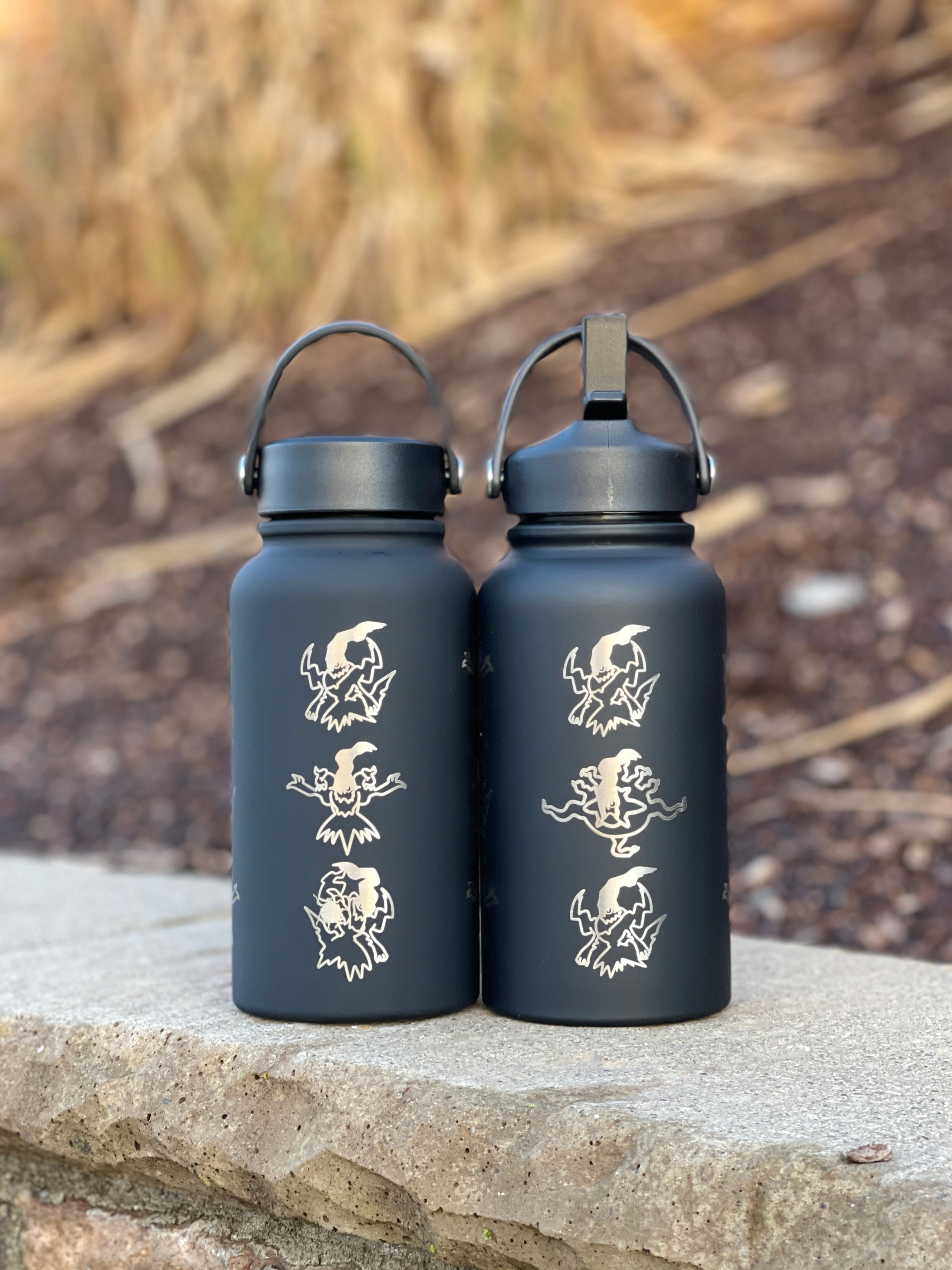 Dakrai Water Bottle Engraved Waterbottle with Mega Darkrai, Sinnoh Mythical Dark Coffee Tumbler Thermos, Gamer Anniversary Gift