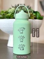 Oddish Water Bottle Engraved Coffee Tumbler, Oddish with Guitar Waterbottle, Funny Cute Anime Fan Birthday Gift