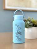 Lapras Water Bottle Engraved Waterbottle with Gigantamax & Sleeping Lapras Coffee Tumbler Thermos Flask, Gamer Anniversary Gift